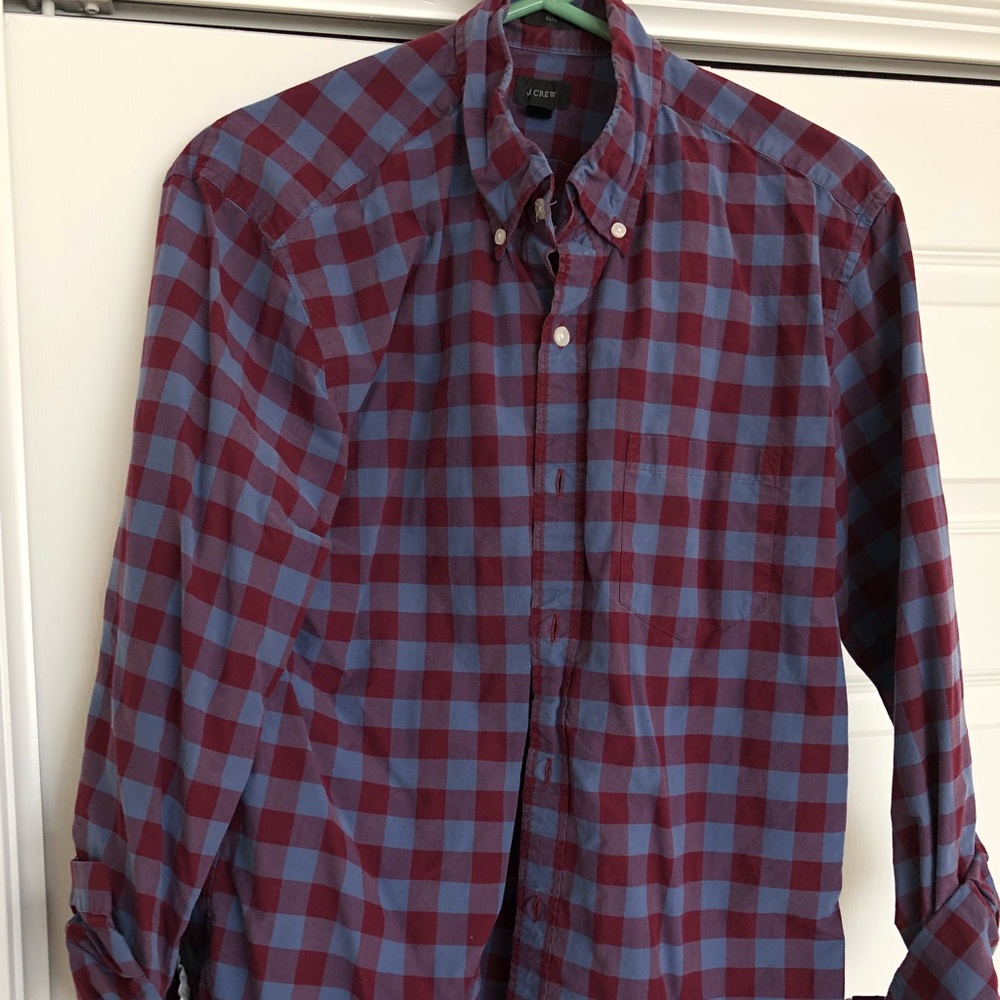 Used JCrew Casual Shirt Slim Fit Large Red